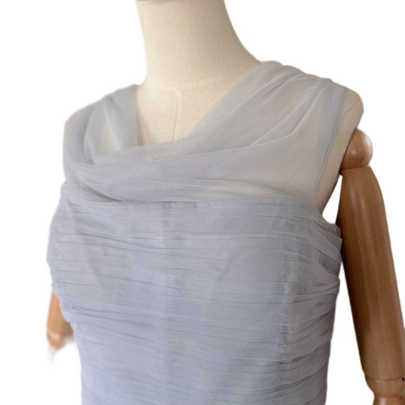 Jenny Yoo Strapless Dress Tulle Mock Neck Light Blue Size 16 New - Picture 3 of 11